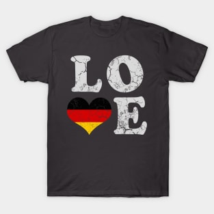 Love Germany German Flag Vintage Distressed T-Shirt